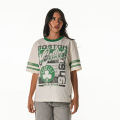 Boston Celtics The Wild Collective Women's Vintage Drop Shoulder Oversized Boyfriend T-Shirt Outlet