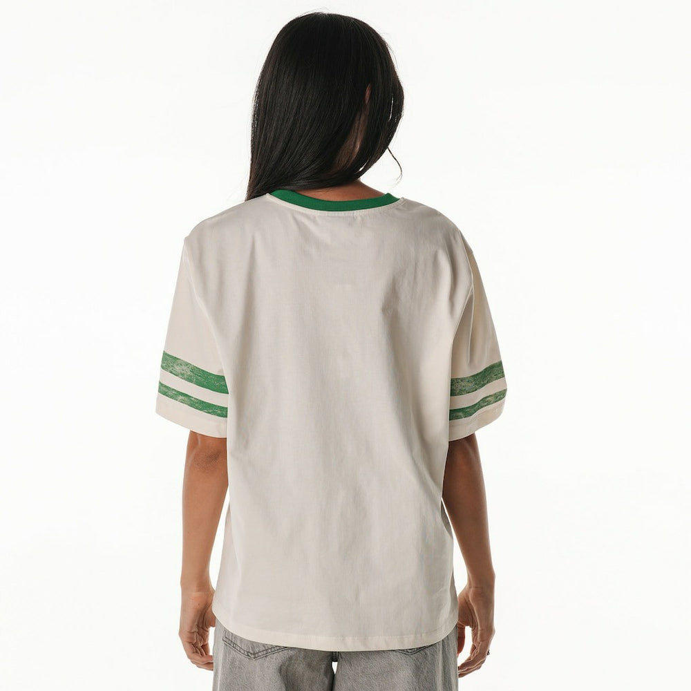 Boston Celtics The Wild Collective Women's Vintage Drop Shoulder Oversized Boyfriend T-Shirt Outlet