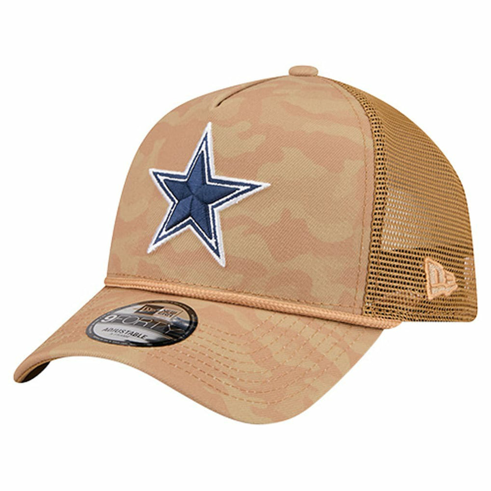 Dallas Cowboys New Era Wheat Camo 9FORTY Trucker Adjustable Hat