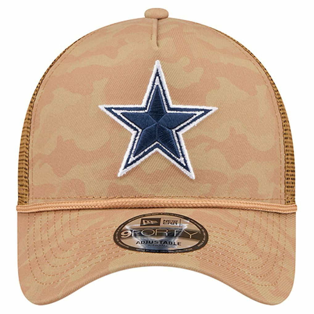 Dallas Cowboys New Era Wheat Camo 9FORTY Trucker Adjustable Hat
