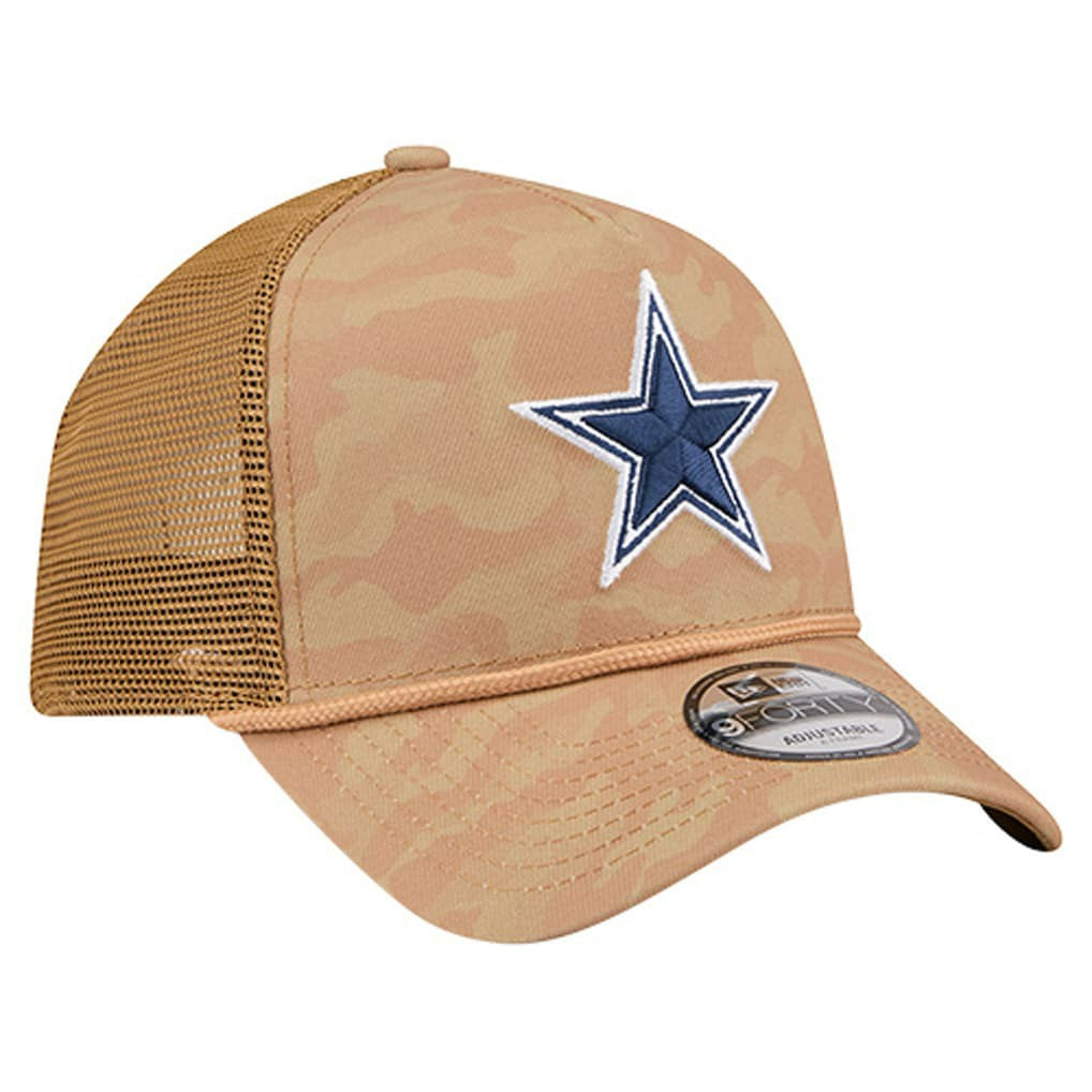 Dallas Cowboys New Era Wheat Camo 9FORTY Trucker Adjustable Hat