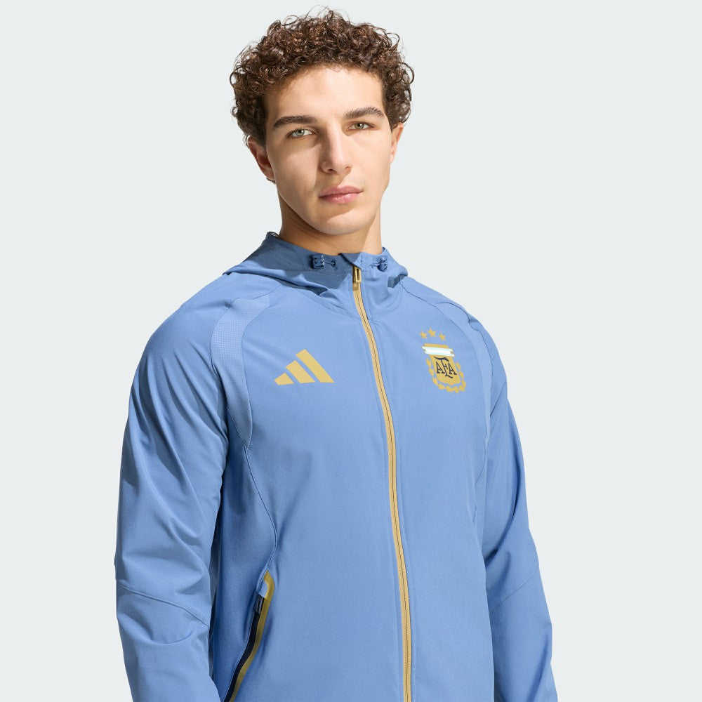 Argentina National Team FIFA x World Cup Tiro Travel Raglan Full-Zip Windbreaker Hoodie Blue - Adidas