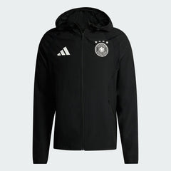 Germany National Team FIFA x World Cup 2026 Tiro Travel Raglan Full-Zip Windbreaker Hoodie Black - Adidas