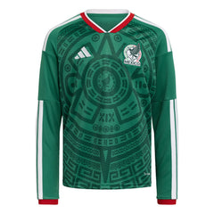 Mexico National Team Youth FIFA x World Cup 2026 Home Replica Long-Sleeve Jersey Green - Adidas