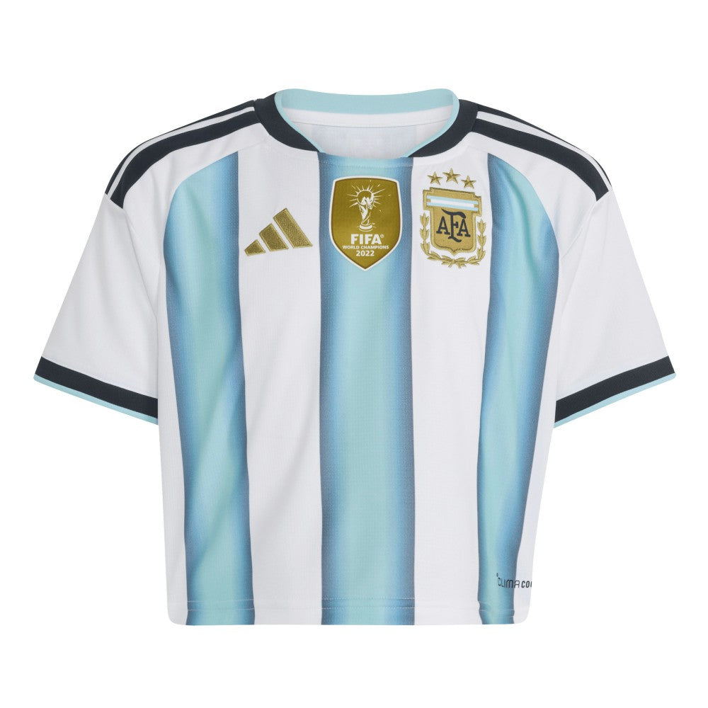 Argentina National Team Women's FIFA x World Cup 2022 Winners Home Cropped Replica Jersey White - Adidas