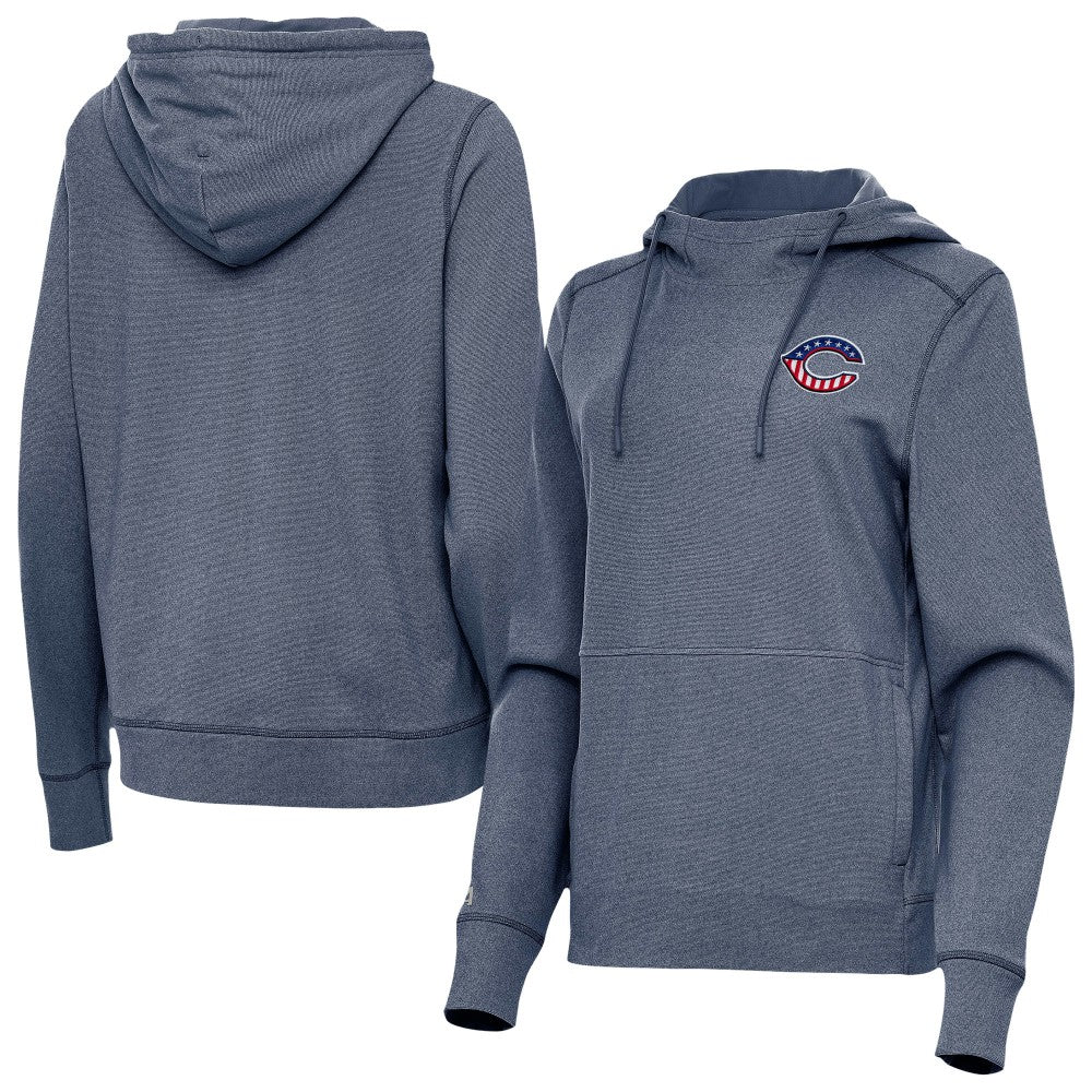Cincinnati Reds Antigua Women's Justice Stars and Stripes Team Logo Pullover Hoodie | MLB Outlet