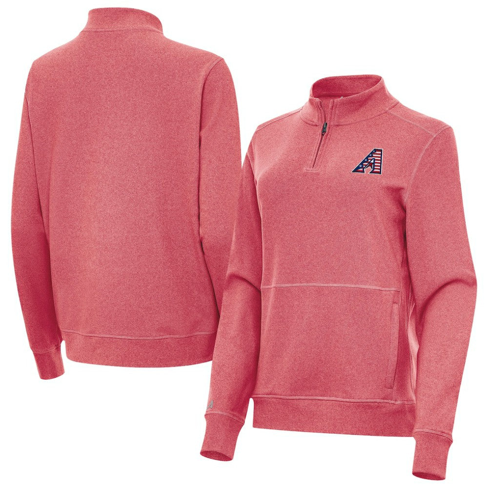 Arizona Diamondbacks Antigua Women's Crush Stars and Stripes Team Logo Quarter-Zip Pullover Top | MLB Outlet