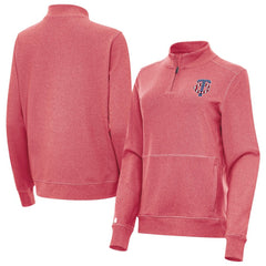 Minnesota Twins Antigua Women's Crush Stars and Stripes Team Logo Quarter-Zip Pullover Top | MLB Outlet