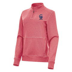Colorado Rockies Antigua Women's Crush Stars and Stripes Team Logo Quarter-Zip Pullover Top | MLB Sale