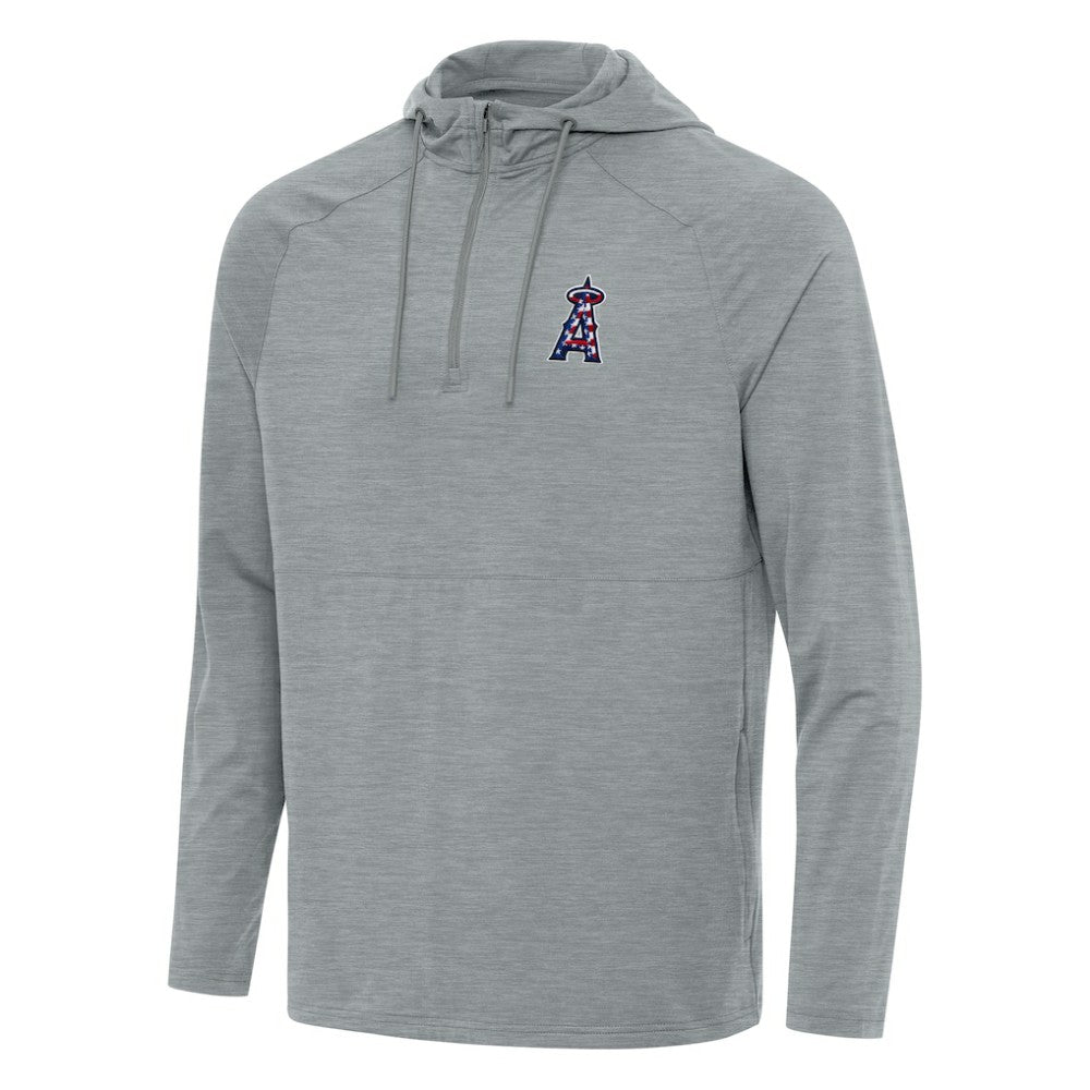 Los Angeles Angels Antigua Spikes Stars and Stripes Team Logo Quarter-Zip Pullover Hoodie | MLB Online