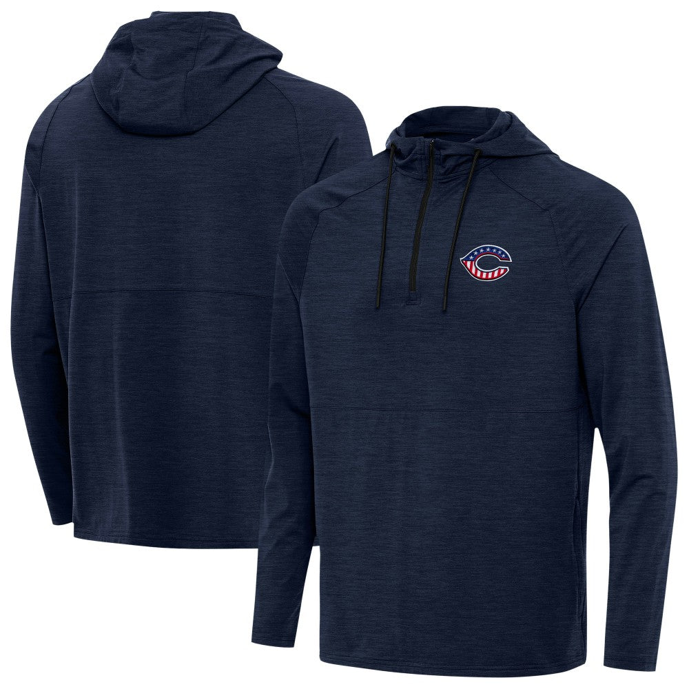 Cincinnati Reds Antigua Spikes Stars and Stripes Team Logo Quarter-Zip Pullover Hoodie | MLB Outlet