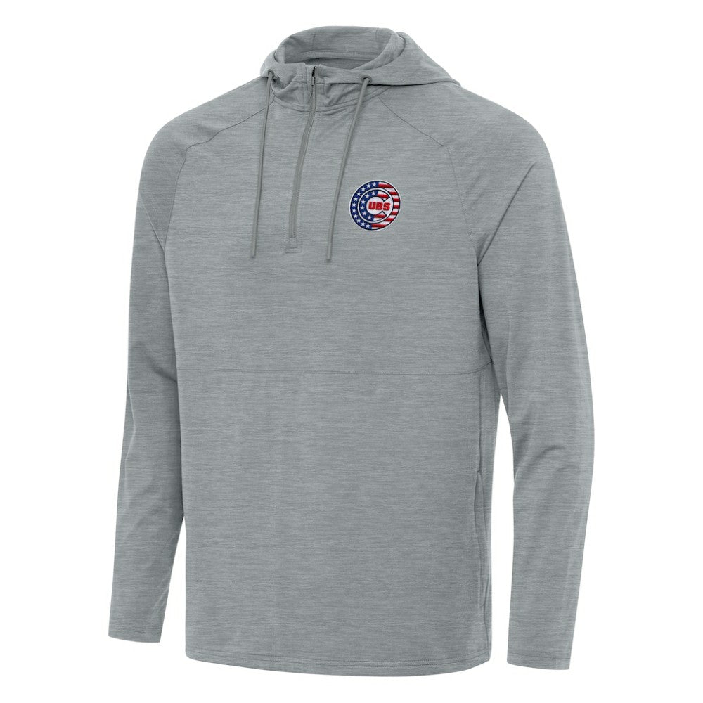 Chicago Cubs Antigua Spikes Stars and Stripes Team Logo Quarter-Zip Pullover Hoodie | MLB For sale