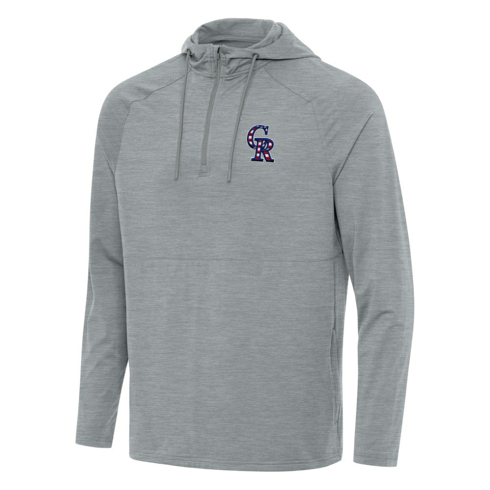 Colorado Rockies Antigua Spikes Stars and Stripes Team Logo Quarter-Zip Pullover Hoodie | MLB Near me