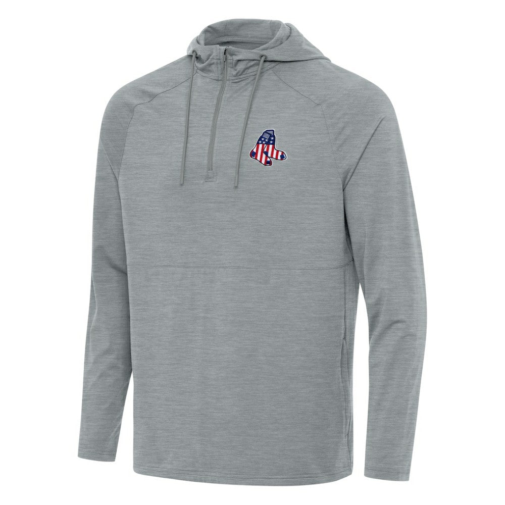 Boston Red Sox Antigua Spikes Stars and Stripes Team Logo Quarter-Zip Pullover Hoodie | MLB On Sale