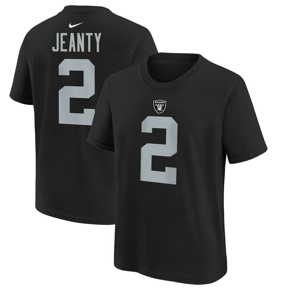 Las Vegas Raiders Nike Ashton Jeanty  Youth 2025 NFL Draft First Round Pick Name & Number T-Shirt