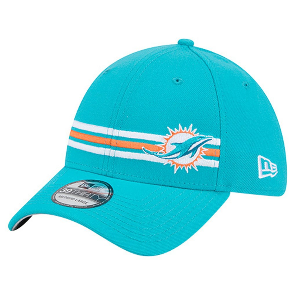 Miami Dolphins New Era Stripes 39THIRTY Flex Hat