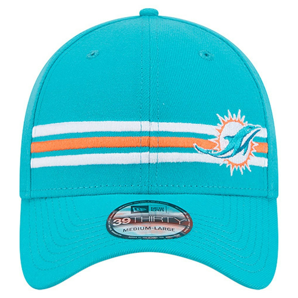 Miami Dolphins New Era Stripes 39THIRTY Flex Hat