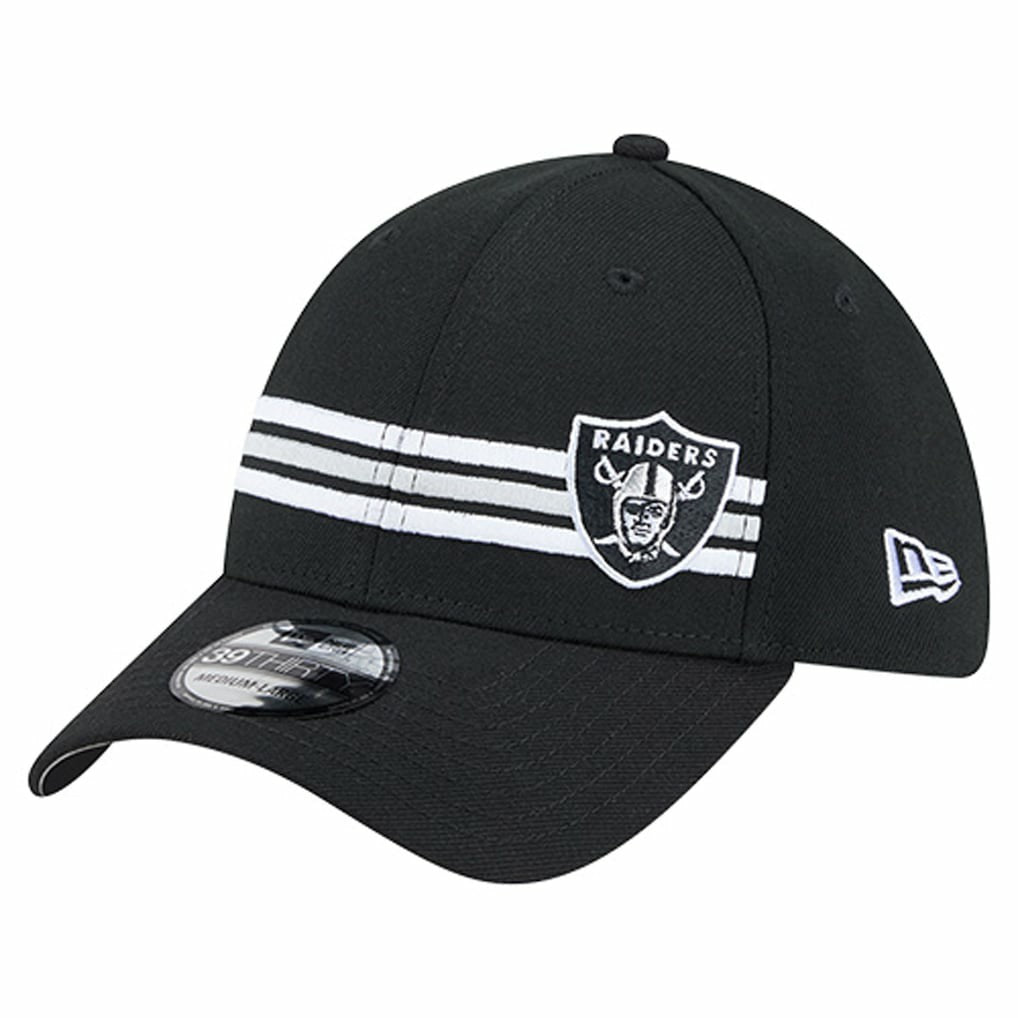 Las Vegas Raiders New Era Stripes 39THIRTY Flex Hat