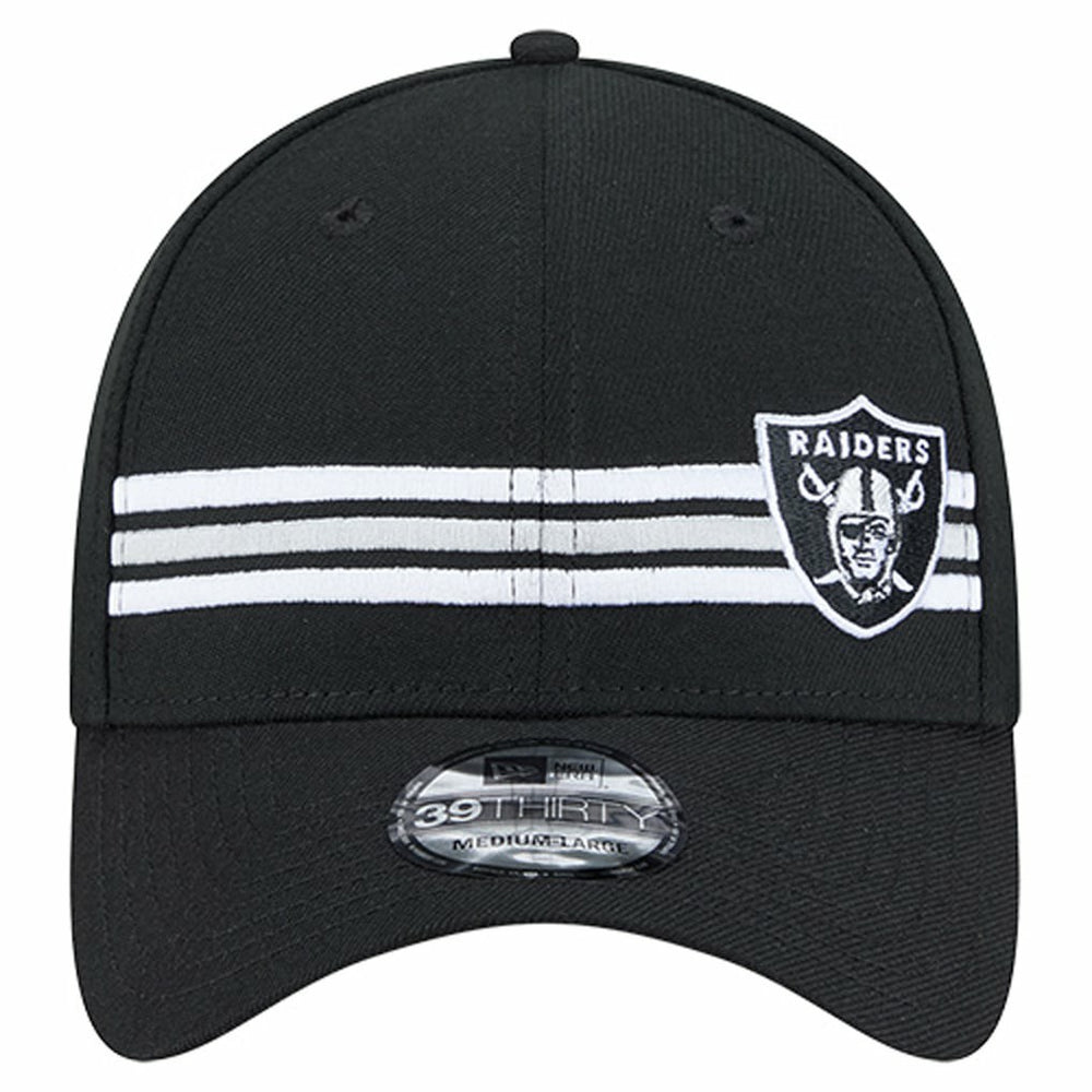 Las Vegas Raiders New Era Stripes 39THIRTY Flex Hat