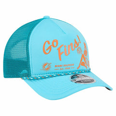 Miami Dolphins New Era Gas Station 9FORTY A-Frame M-Crown Adjustable Trucker Hat