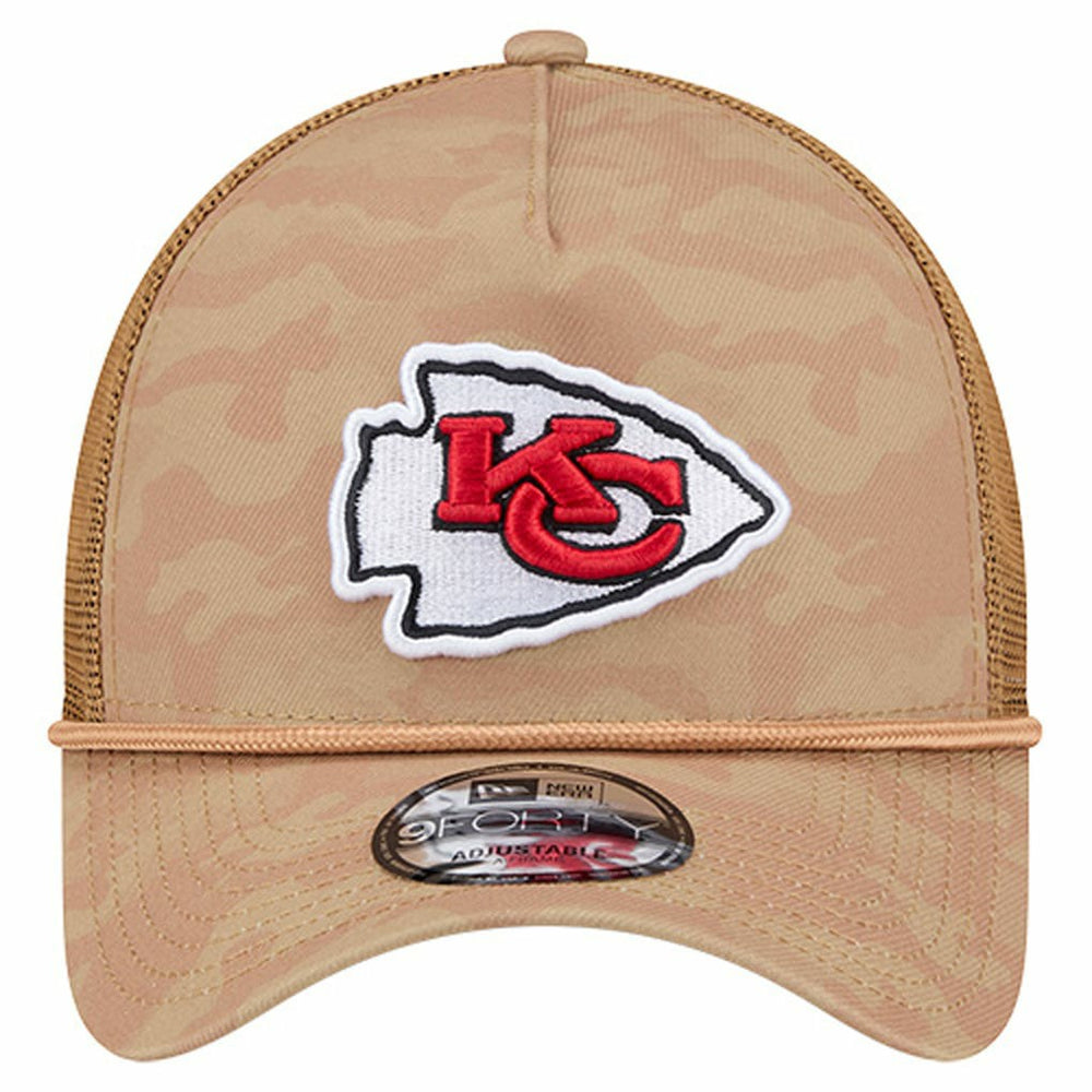 Kansas City Chiefs New Era Wheat Camo 9FORTY Adjustable Hat