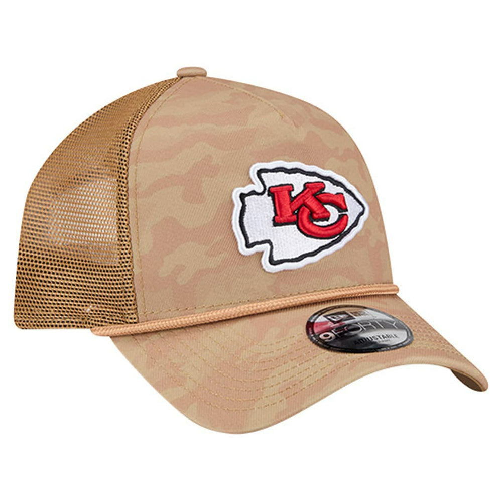 Kansas City Chiefs New Era Wheat Camo 9FORTY Adjustable Hat