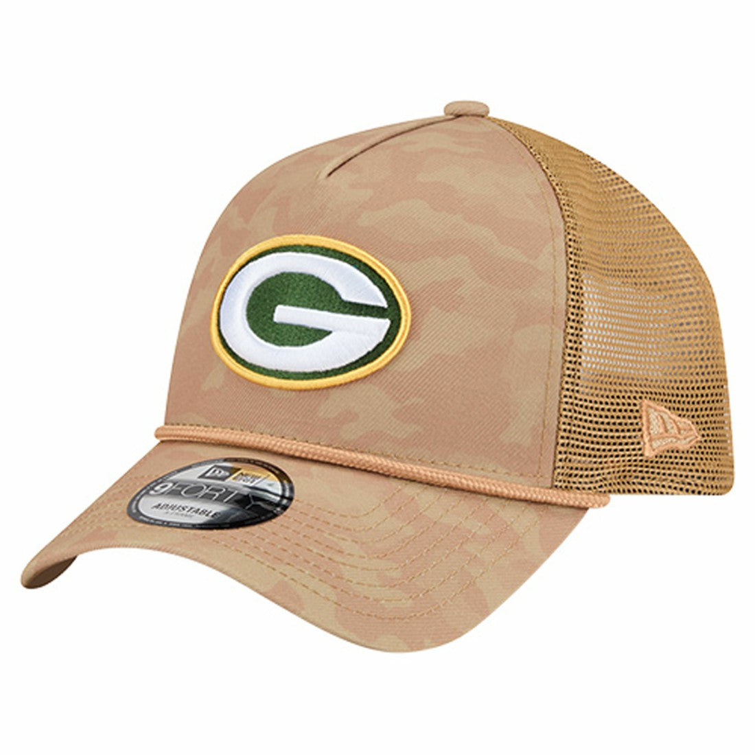 Green Bay Packers New Era Wheat Camo 9FORTY Adjustable Hat