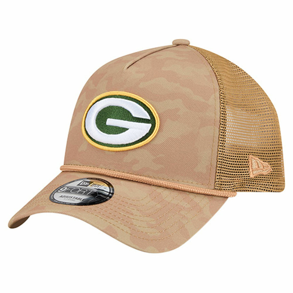 Green Bay Packers New Era Wheat Camo 9FORTY Adjustable Hat