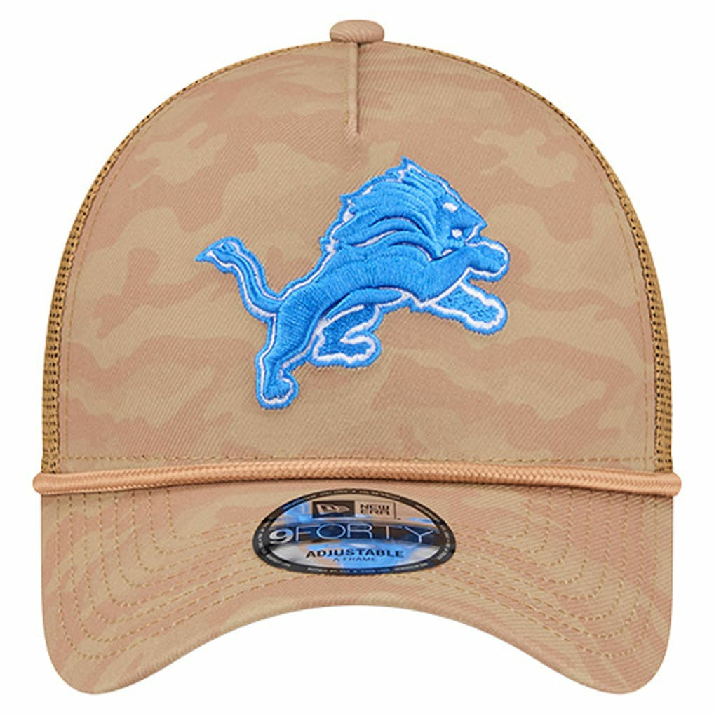 Detroit Lions New Era Wheat Camo 9FORTY Adjustable Hat