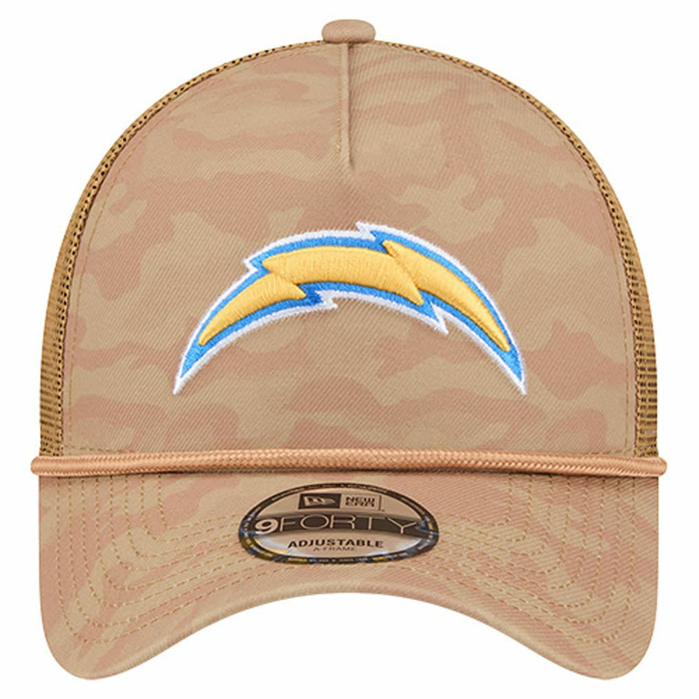 Los Angeles Chargers New Era Wheat Camo 9FORTY Adjustable Hat