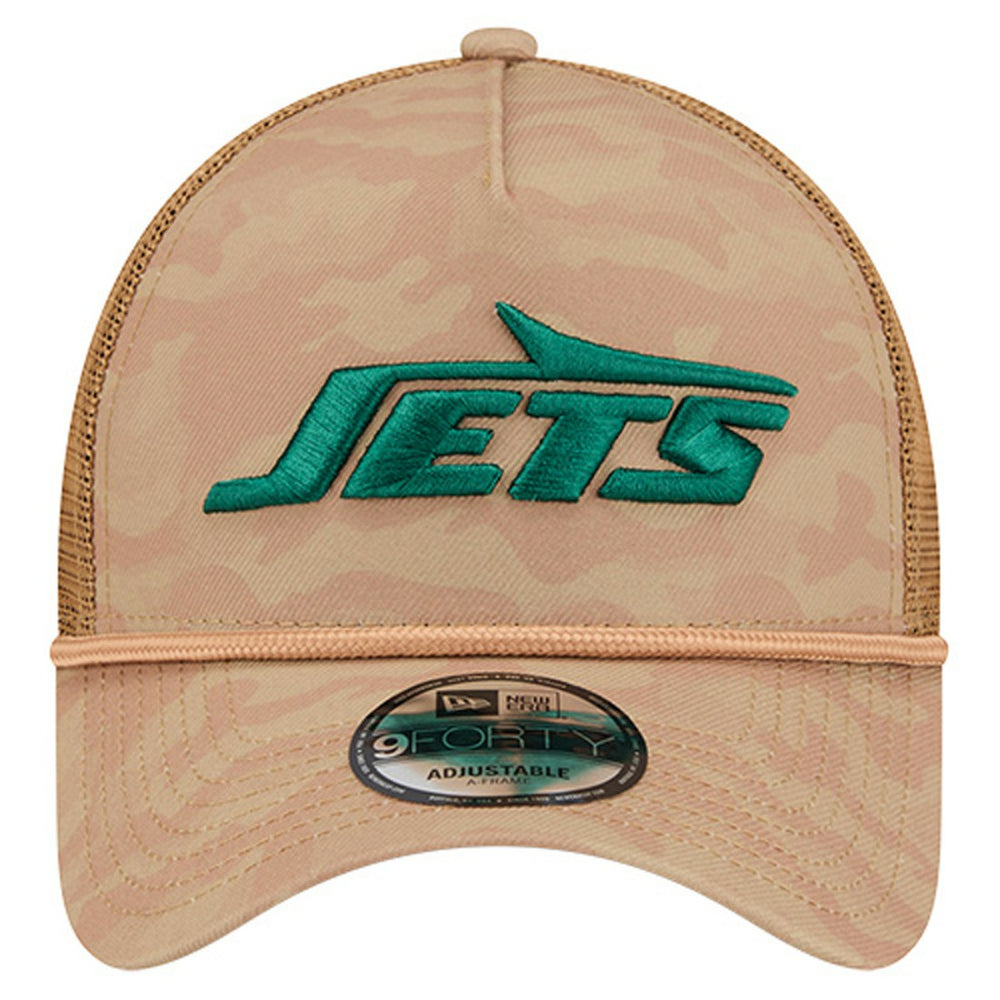 New York Jets New Era Wheat Camo 9FORTY Adjustable Hat