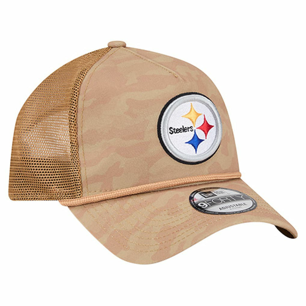 Pittsburgh Steelers New Era Wheat Camo 9FORTY Adjustable Hat
