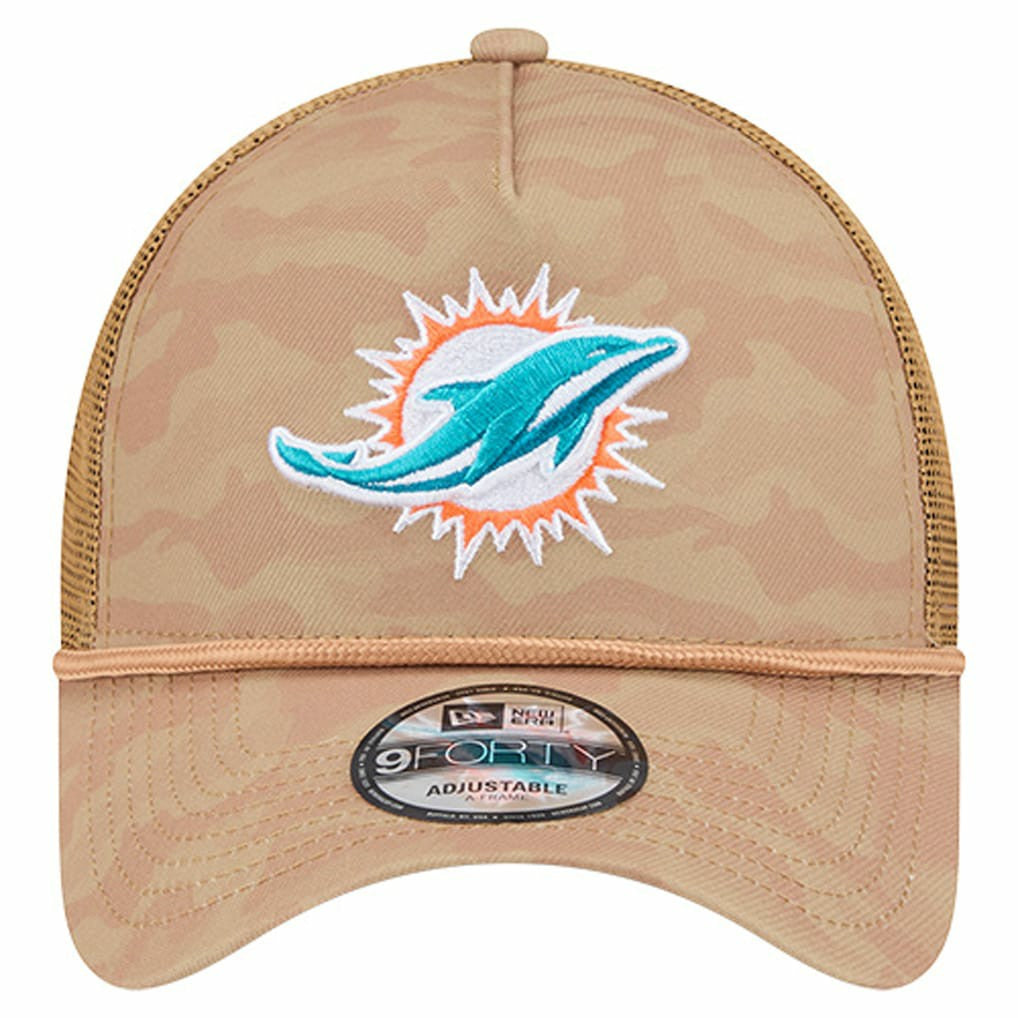 Miami Dolphins New Era Wheat Camo 9FORTY Adjustable Hat