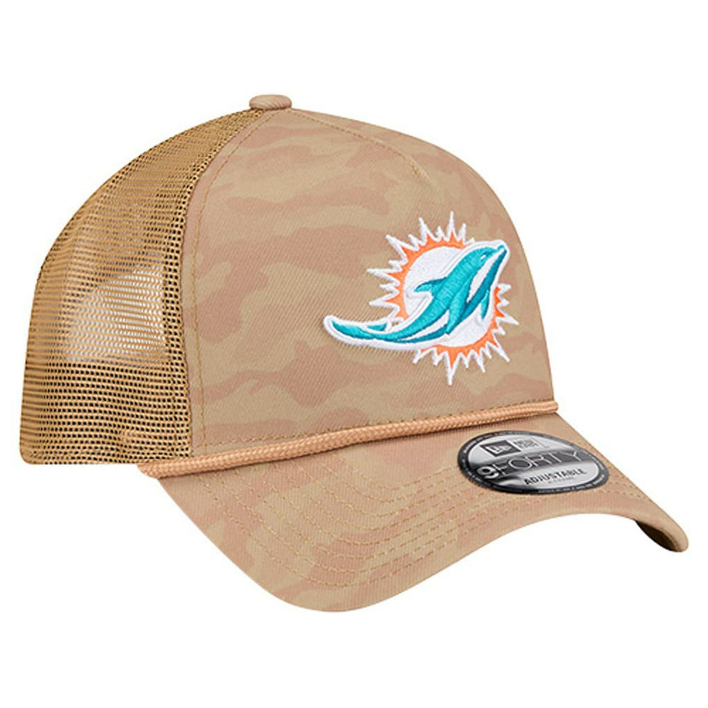 Miami Dolphins New Era Wheat Camo 9FORTY Adjustable Hat