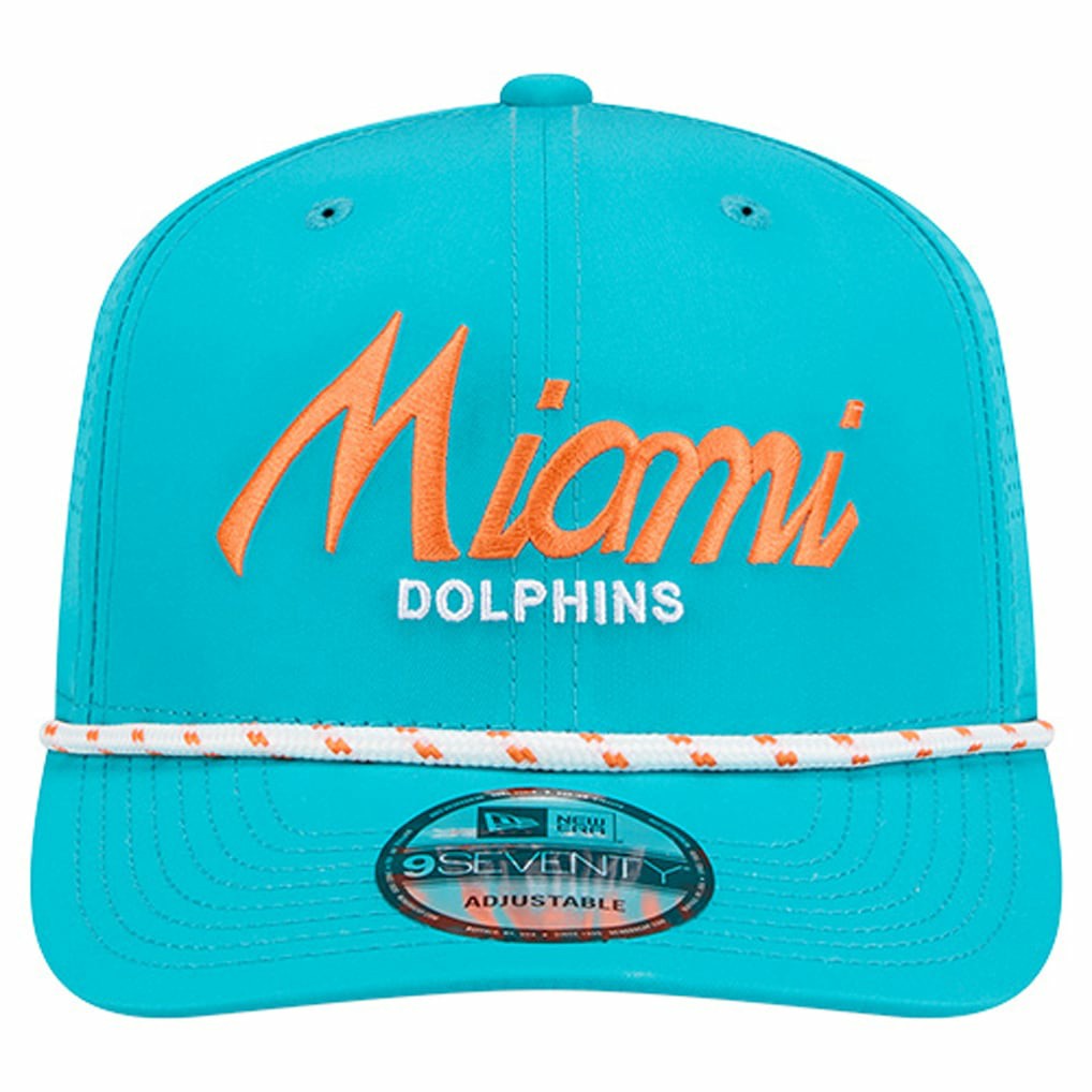 Miami Dolphins New Era Script 9SEVENTY Adjustable Hat