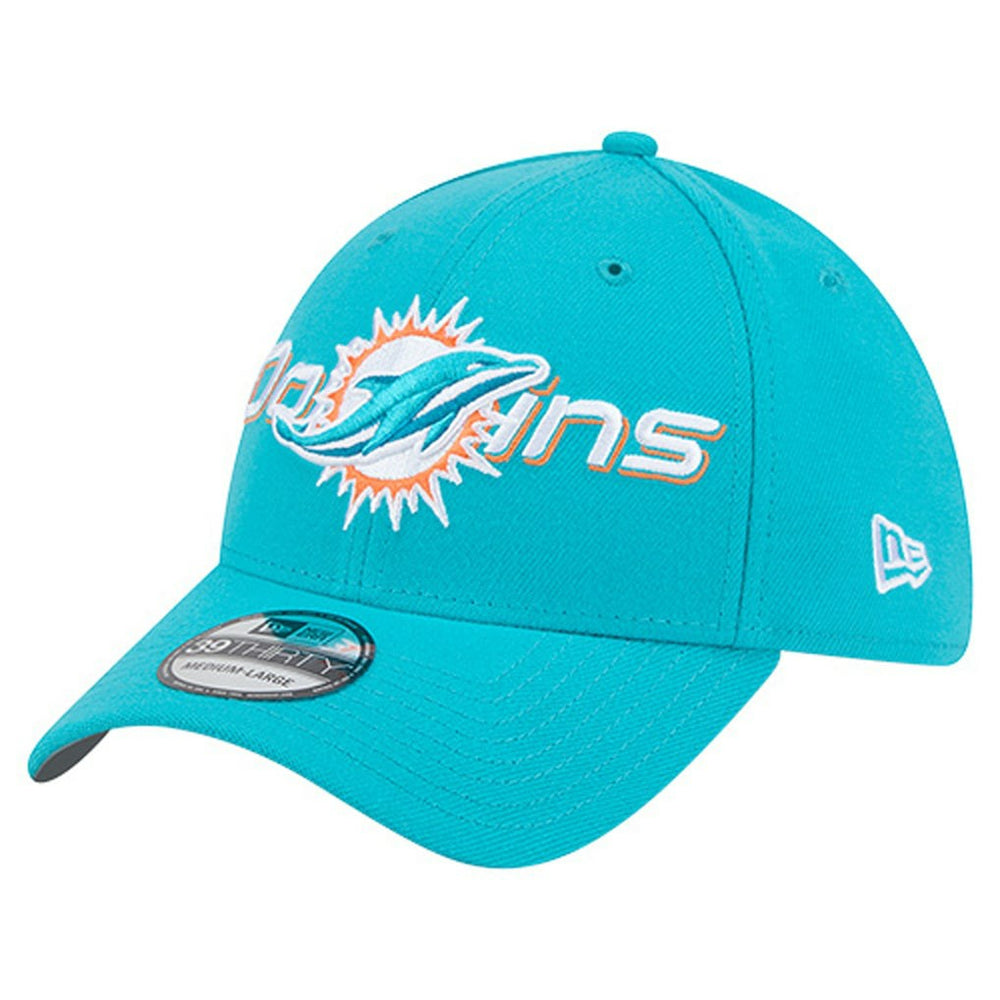 Miami Dolphins New Era Overlap Logo 39THIRTY Stretch Fit Hat
