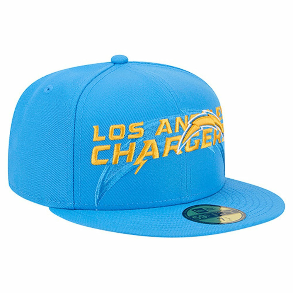Los Angeles Chargers New Era Overlap Wordmark 59FIFTY Fitted Hat