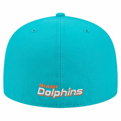 Miami Dolphins New Era Overlap Wordmark 59FIFTY Fitted Hat