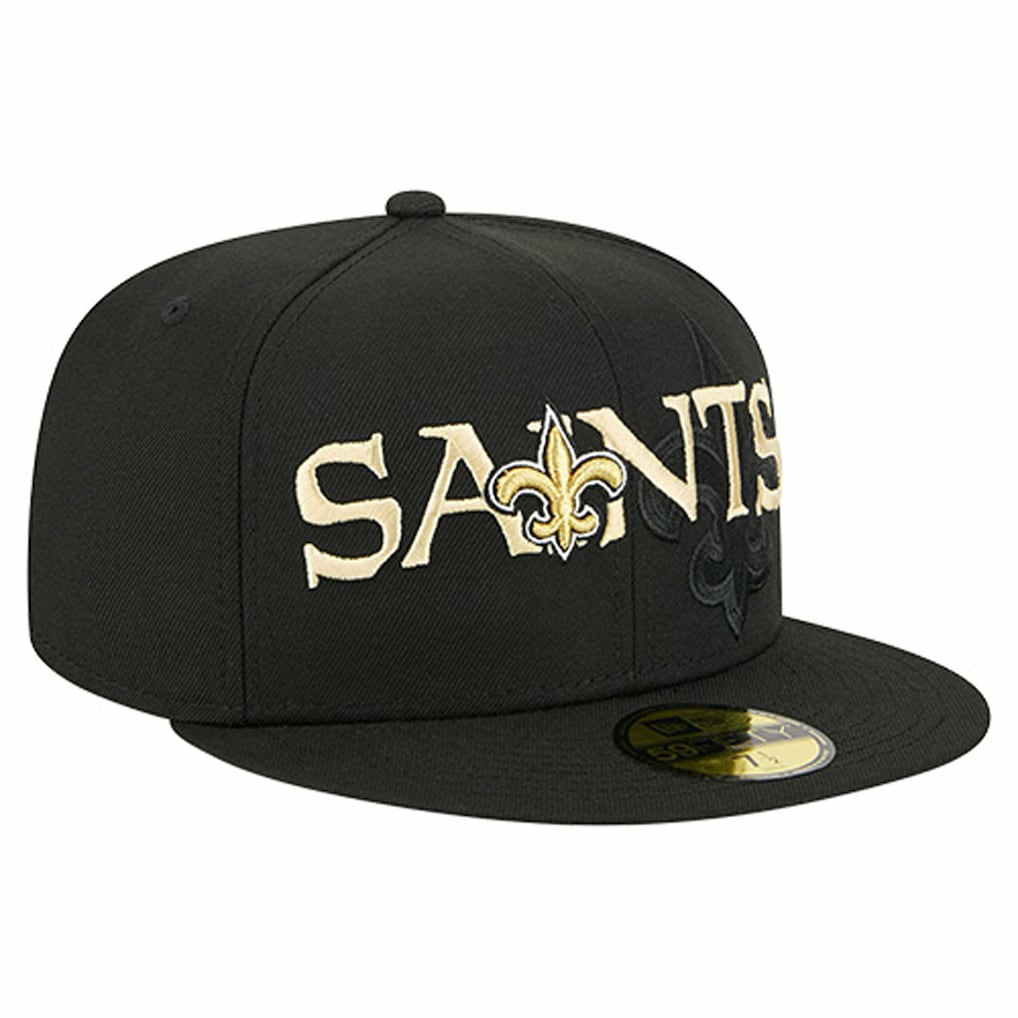 New Orleans Saints New Era Overlap Wordmark 59FIFTY Fitted Hat