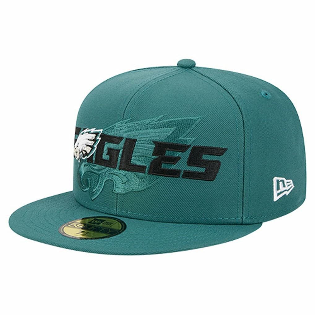Philadelphia Eagles New Era Overlap Wordmark 59FIFTY Fitted Hat