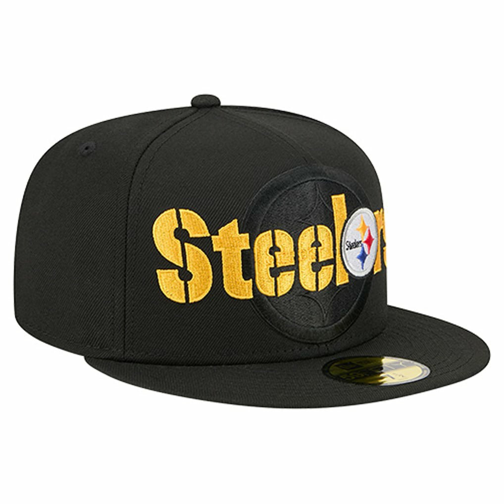 Pittsburgh Steelers New Era Overlap Wordmark 59FIFTY Fitted Hat