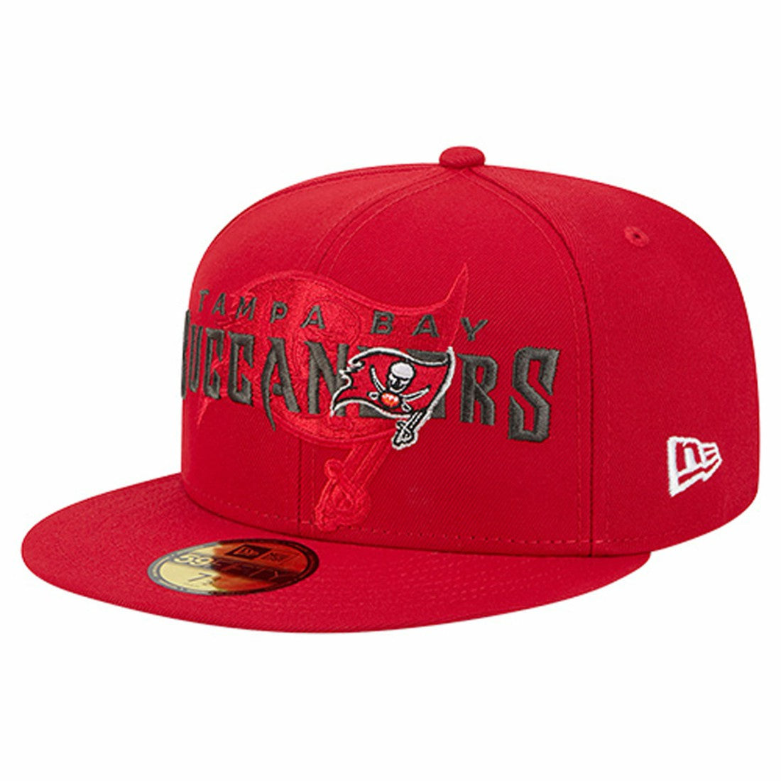 Tampa Bay Buccaneers New Era Overlap Wordmark 59FIFTY Fitted Hat