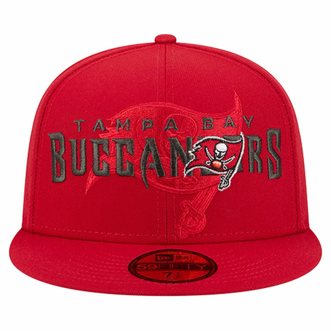 Tampa Bay Buccaneers New Era Overlap Wordmark 59FIFTY Fitted Hat