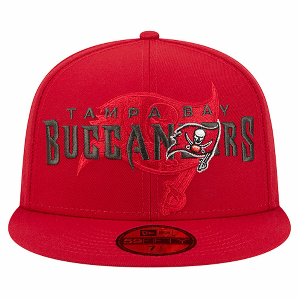 Tampa Bay Buccaneers New Era Overlap Wordmark 59FIFTY Fitted Hat