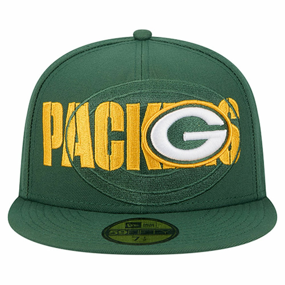 Green Bay Packers New Era Overlap Wordmark 59FIFTY Fitted Hat
