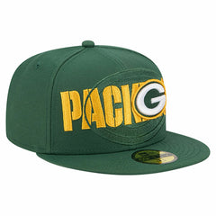Green Bay Packers New Era Overlap Wordmark 59FIFTY Fitted Hat