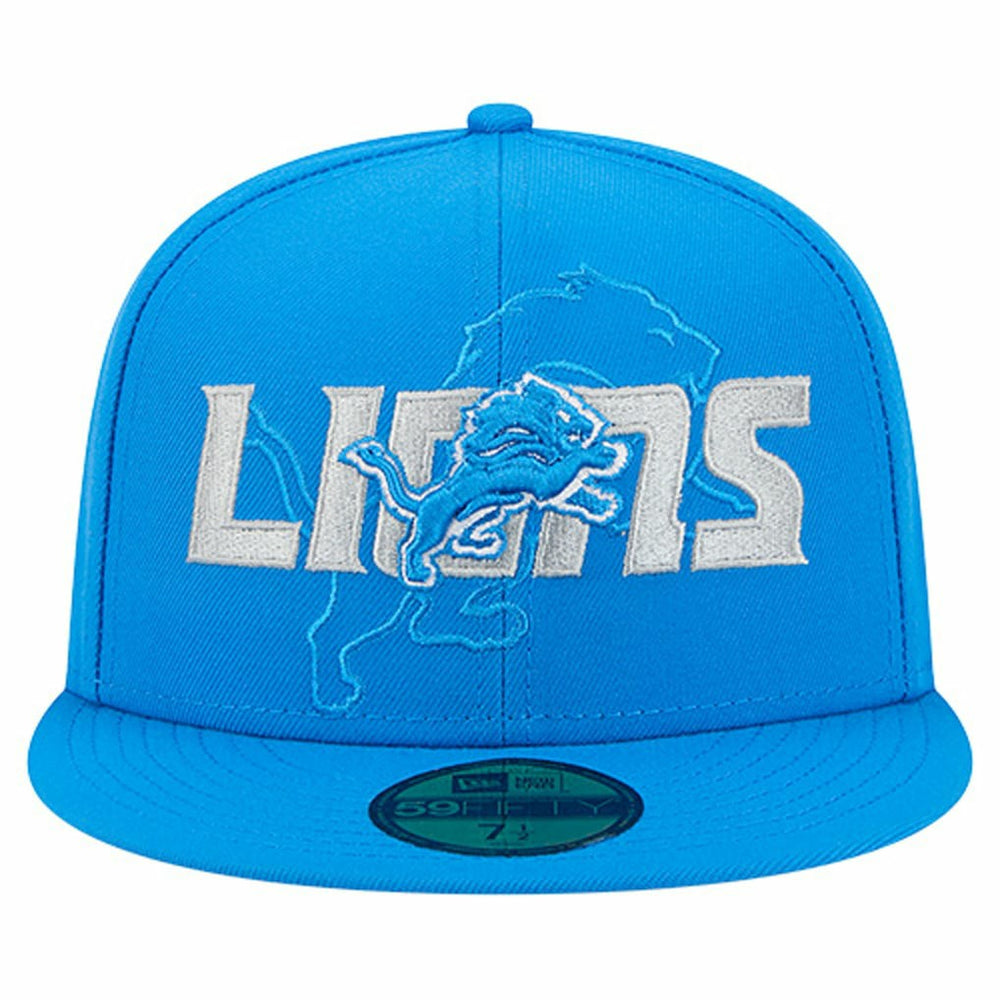 Detroit Lions New Era Overlap Wordmark 59FIFTY Fitted Hat