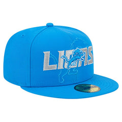 Detroit Lions New Era Overlap Wordmark 59FIFTY Fitted Hat