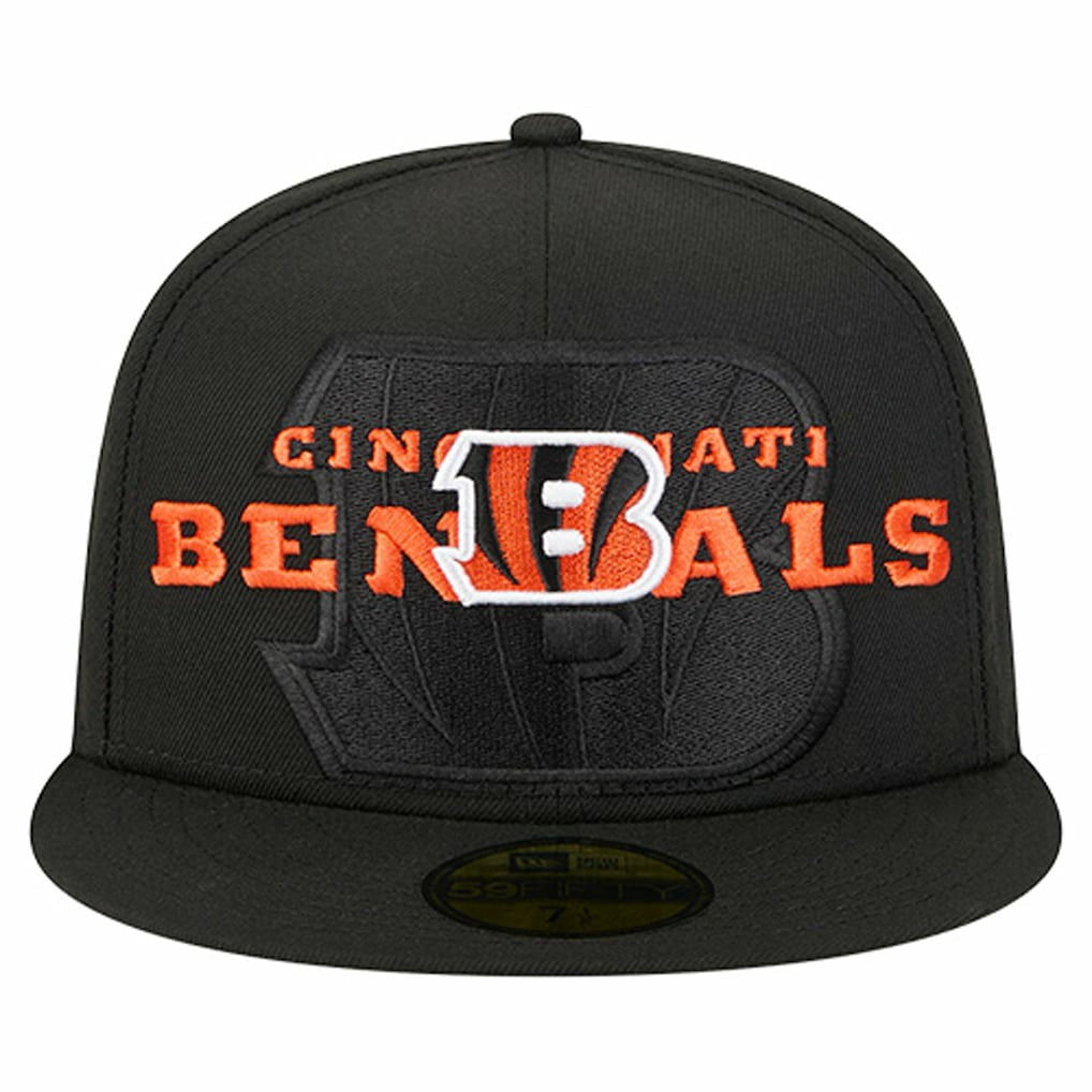 Cincinnati Bengals New Era Overlap Wordmark 59FIFTY Fitted Hat