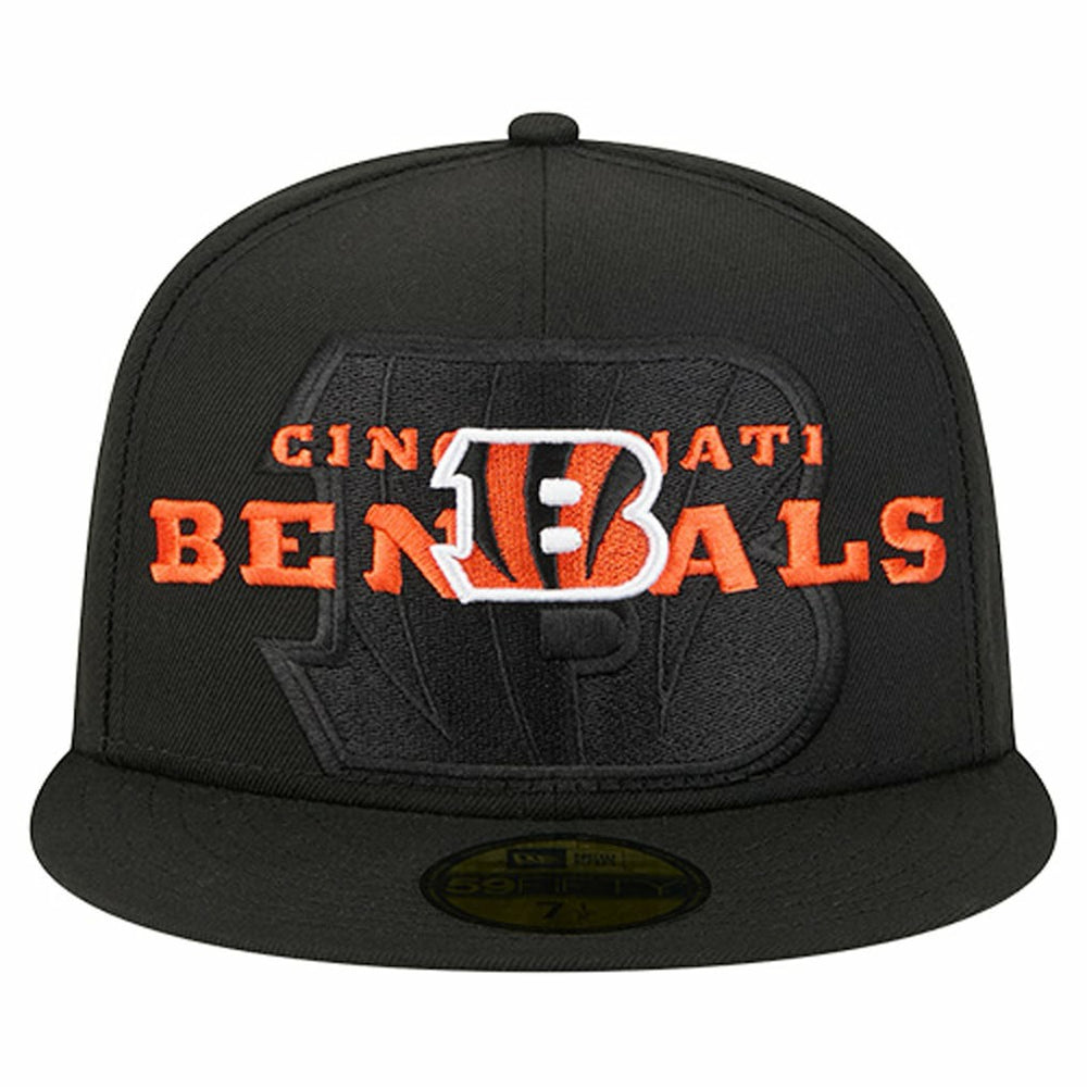 Cincinnati Bengals New Era Overlap Wordmark 59FIFTY Fitted Hat
